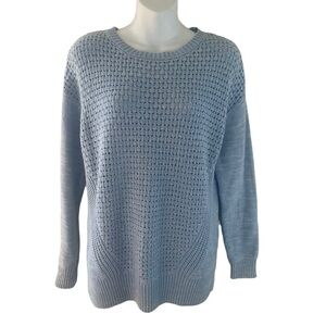 Stylus Sky Blue Open-Knit Sweater Size M